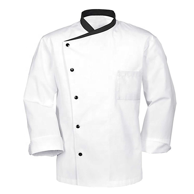 white cheap kitchen chef uniform jacket coat design
