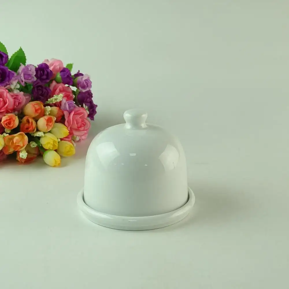 White Dishes Porcelain Butter Dish With Lid Ceramic Covered Butter Dishes White