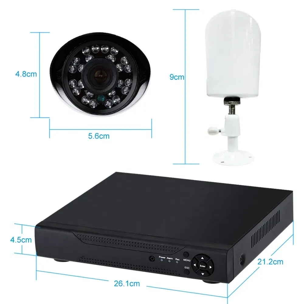 Manufacturer Low Cost 4ch 1080p H.264 cctv camera with dvr cctv kit for home security system.