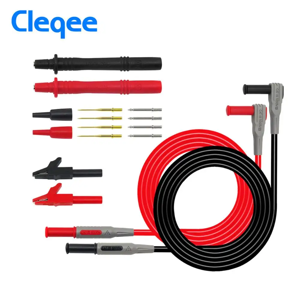 Cleqee P1300B Multimeter Probe Test Lead kits Multimeter Pens Function Needle and Alligator Clips