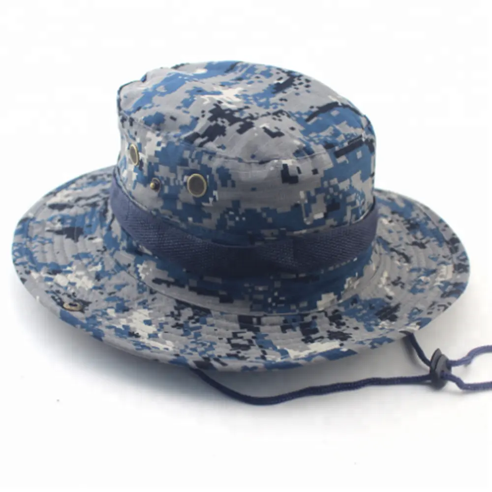 Tactic Cap Camouflage Hat Custom Design Camo Bucket Hat With String
