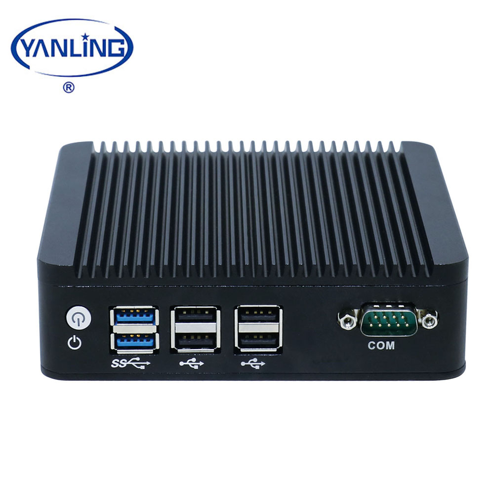 Безвентиляторный Intel N3160 quad core dual barebone промышленный компьютер with1 DP 2 LAN
