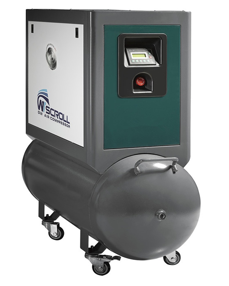 3HP-20HP бесшумный воздушный компрессор прокрутки с баком из нержавеющей стали