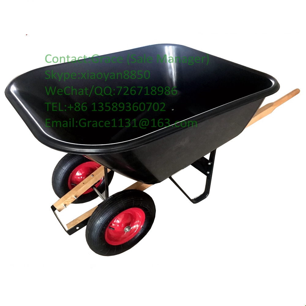 200L 210L 10CBF емкость 200L большой пластиковый лоток тачка бросать курган Двойные колеса тачки двойное колесо Барроу WH9600-1