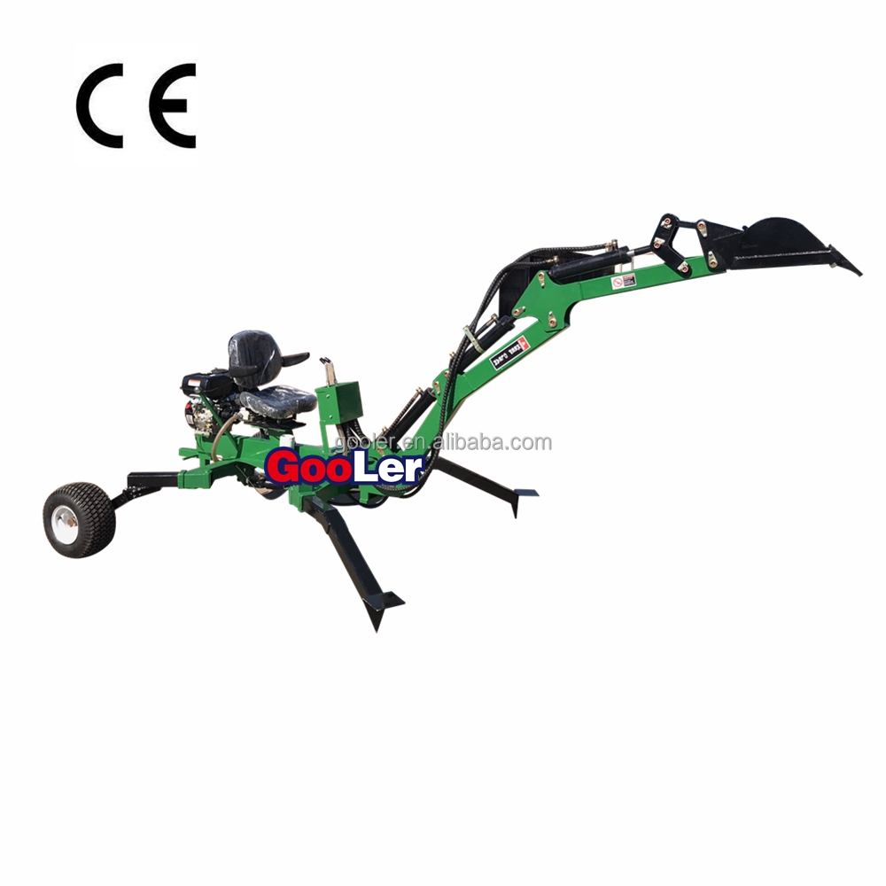 9HP Два колеса мини ATV экскаватор-экскаватор с бревна грейфер и лопаты