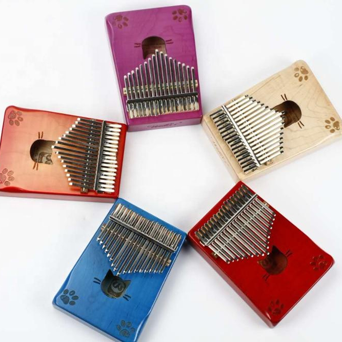 2020 Милая кошка калимба 17 клавиш Пальчиковое пианино Mbira инструмент