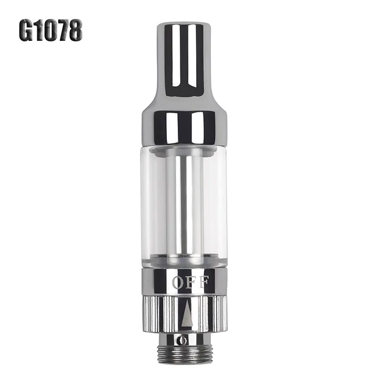 New style G1078 leakproof disposable glass tank cbd thick oil vaporizer pen cbd vape cartridge 1ml