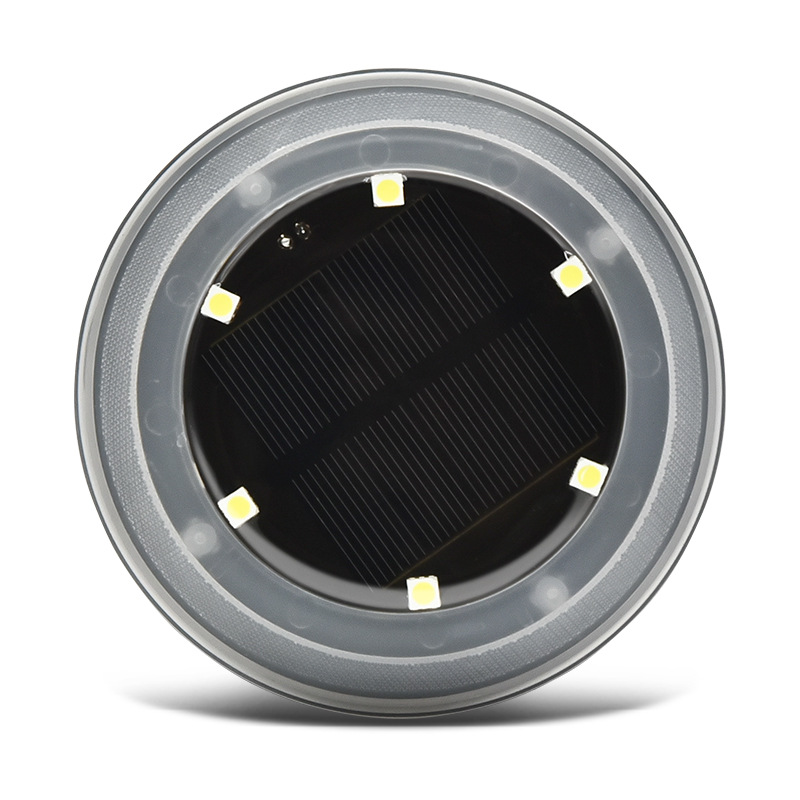 Crystal ABS solar led disk light energy saving pathway light CE standard solar ground lamp 12 LED white light for garden yard