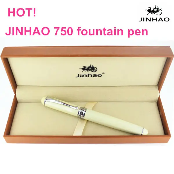 jinhao 750 cream color metal fountain pen promotion pen