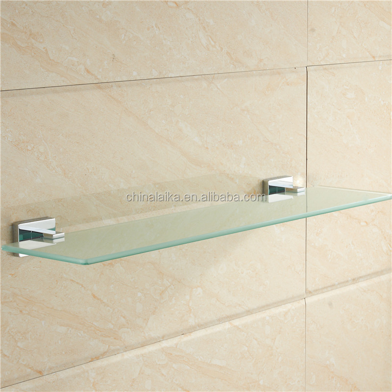 hot sale Gold Plated Bathroom Zinc Alloy Wall Mounted glass shelves For Bathroom Decor