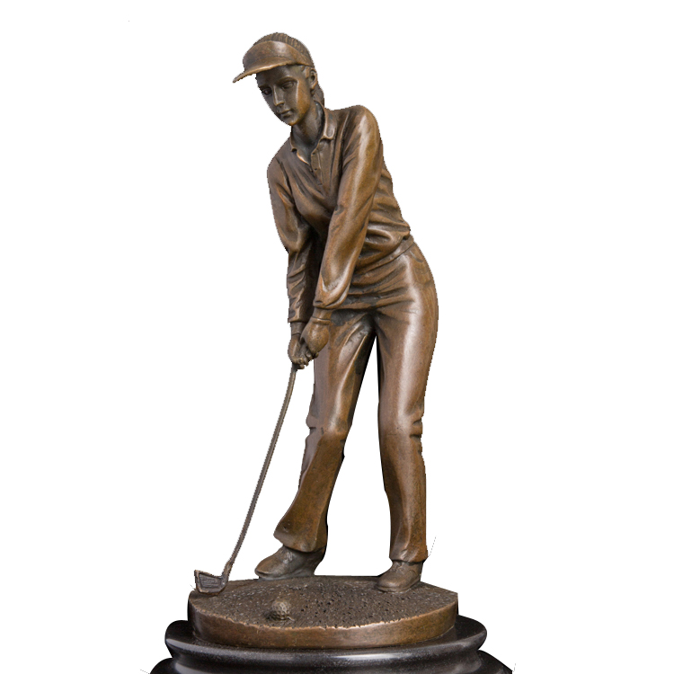 indoor home decoration bronze golfer statue sculpture
