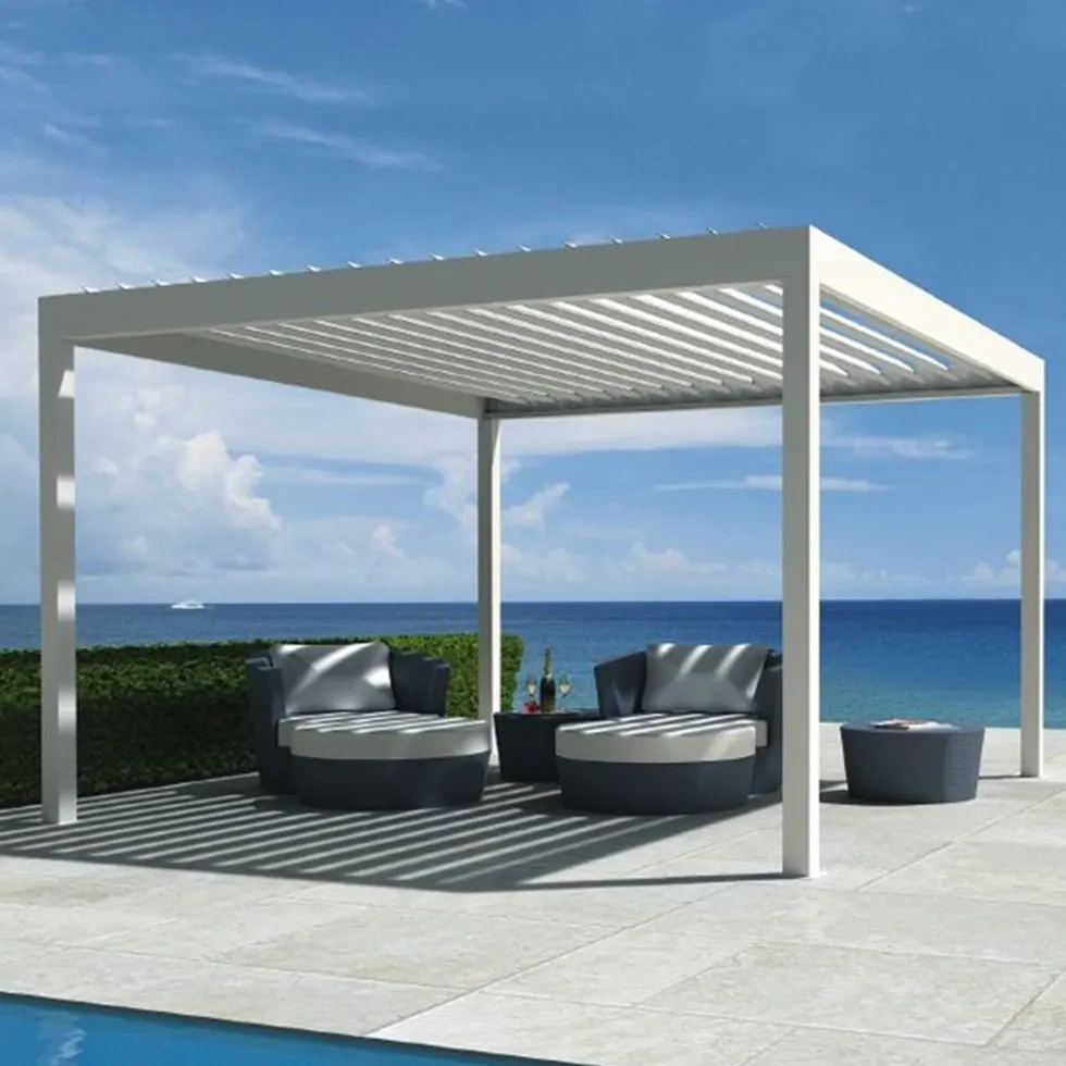 3x4m outdoor electric aluminum balcony pergola bioclimatica for gazebo pool