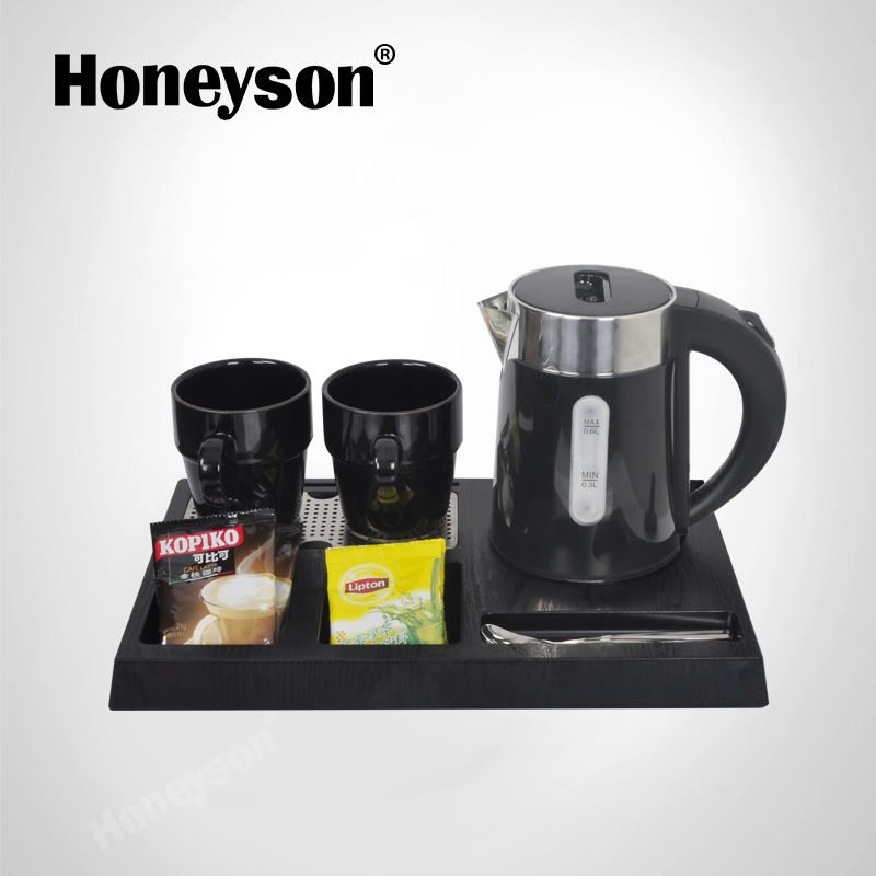 Honeyson Топ Добро пожаловать Лоток Набор двойной стены отель Электрический чайник