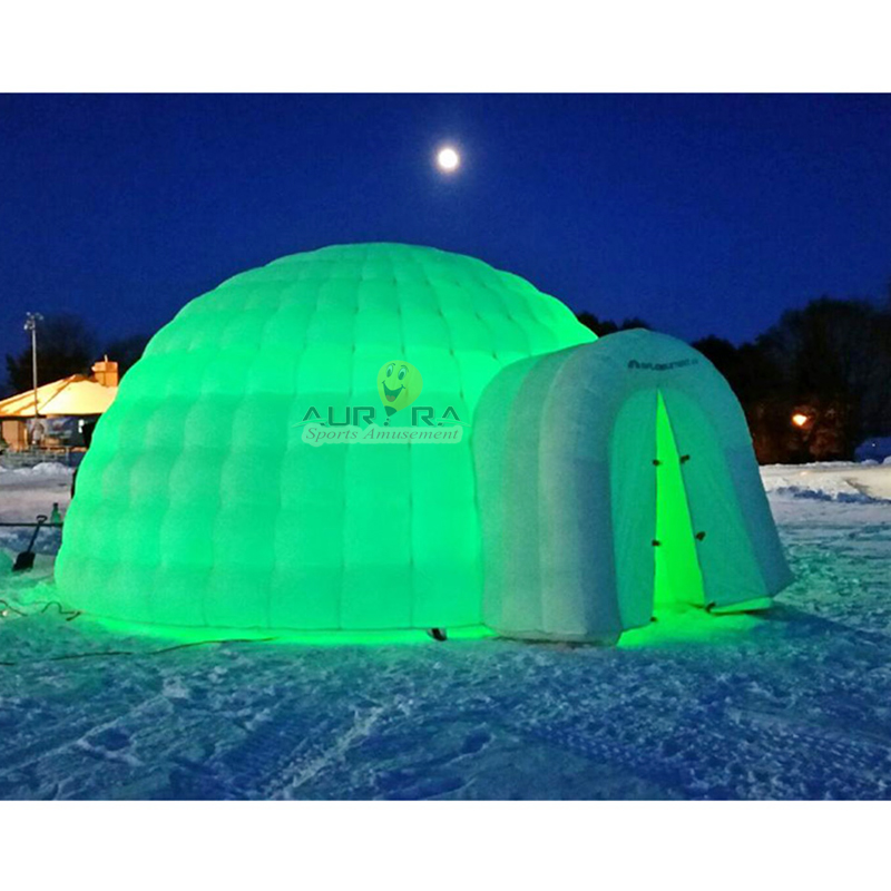 Надувная белая купольная палатка Igloo, светодиодная подсветка, свадебная палатка для вечеринки, ПВХ и Оксфорд, не менее 3 лет, TT19052503, на заказ