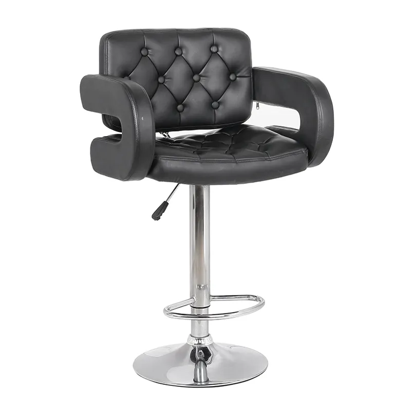 High Counter Bar Stool with Back Modern Adjustable Swivel PU Leather Bar Furniture Bar Chair Commercial Furniture