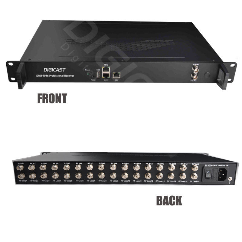 (DMB-9016B) цифровой ТВ Headend FTA 16 DVB-S2 to IP Gateway Tuners to IP мультиплексор