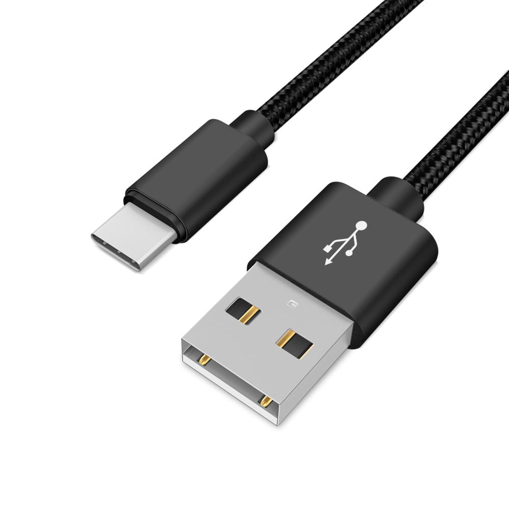 Портативный отличного качества с нейлоновым покрытием 3A QC 3,0 быстрой зарядки USB короткие Type-C кабель для передачи данных для мобильного телефона и Power Bank