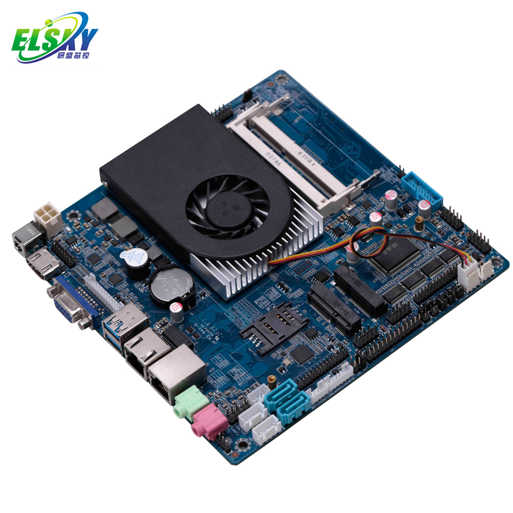 Тонкая материнская плата Mini-ITX DC 12 В или 19 в с поддержкой процессора Intel Skylake-U Celeron CPU Gen 6-го поколения Celeron 3855U (вариант I3/I5/I7)