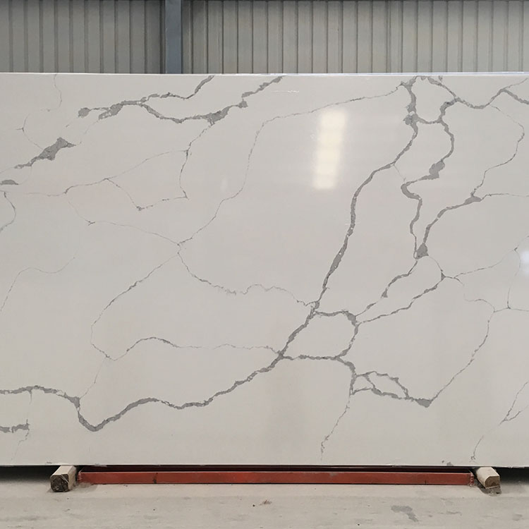 Supply calacatta herringbone wood flooring mosaic white Quartz Slab
