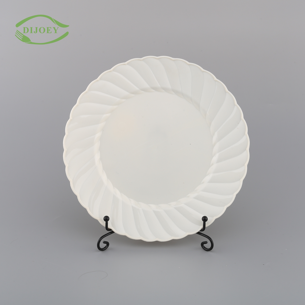 Direct factory unbreakable round ps sublimation eco friendly china wholesale disposable cheap restaurant plastic plates white