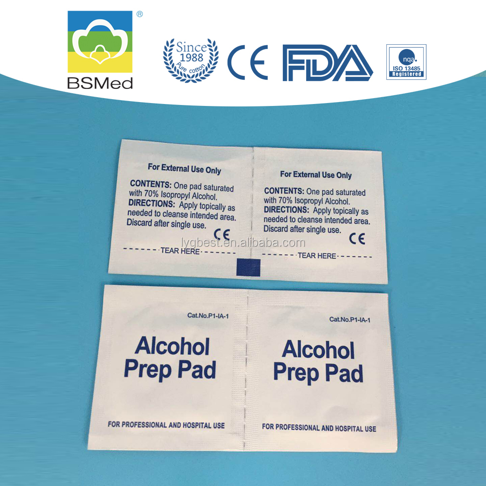 Нетканые Алкоголь Pad 70% изопропиловый спирт