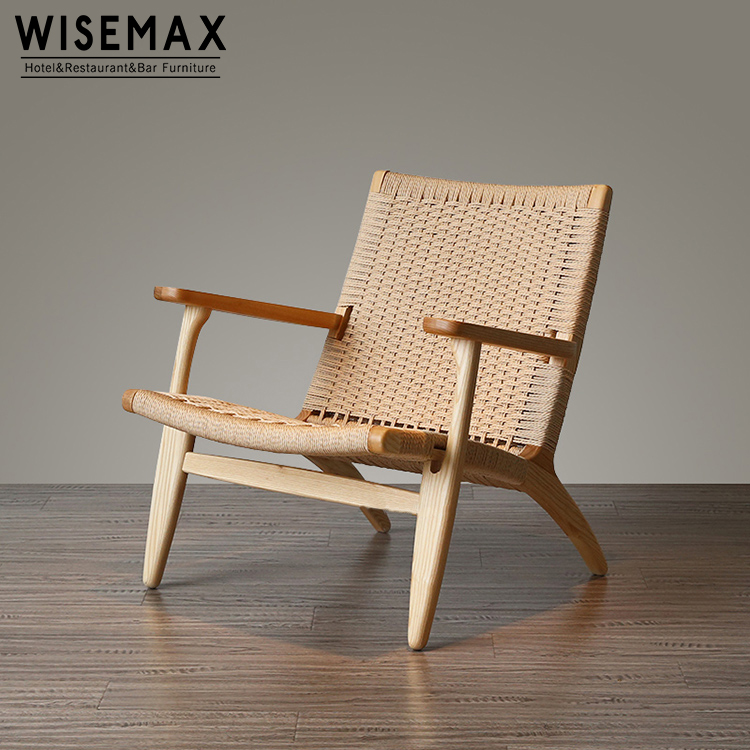 Винтажное кресло Hans Wegner wishbone из массива бука с бумажным ротанговым сидением и спинкой
