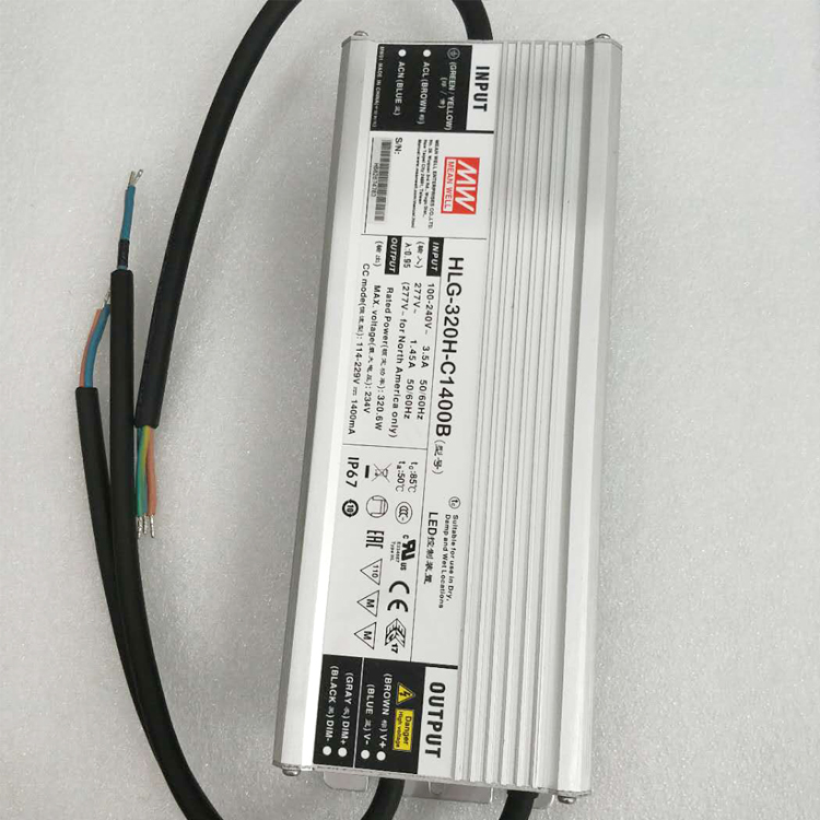 Низкая цена для продвижения! 320W 1400mA постоянный ток означает хорошо светодиодный драйвер HLG-320H-C1400B