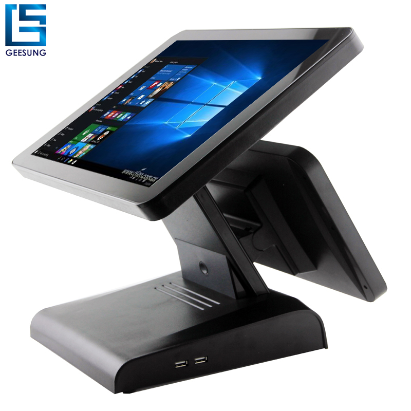 15 дюймов 12 дюймов AIO pos системы двойной экран оконные рамы POS