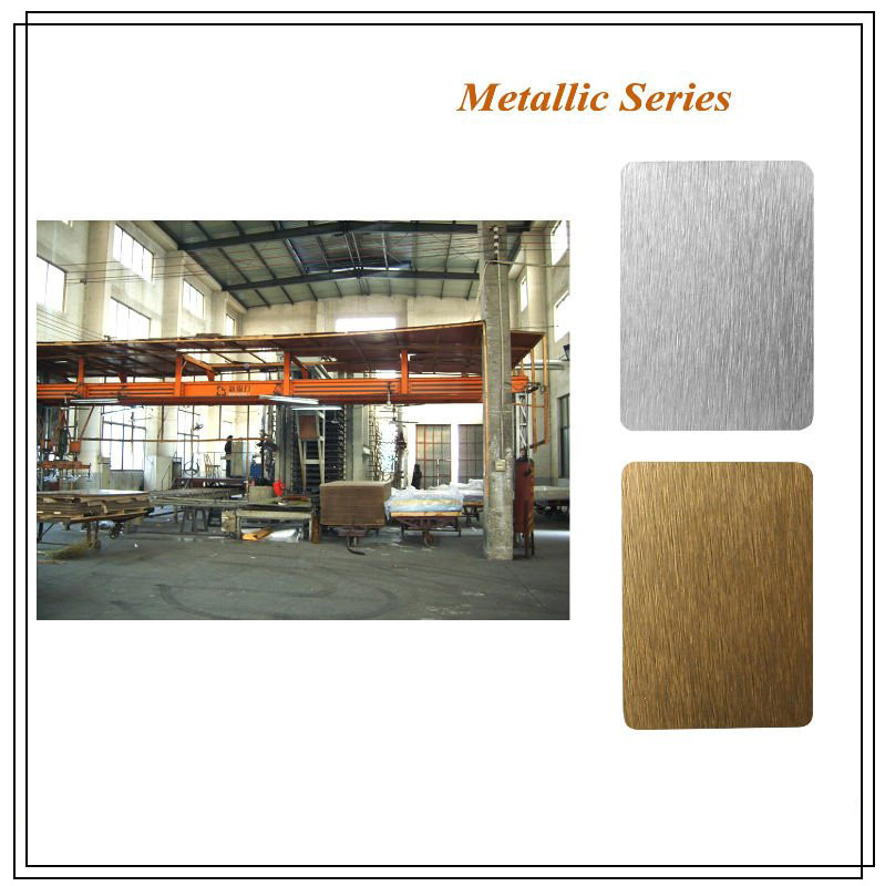 silver and golden brush formica