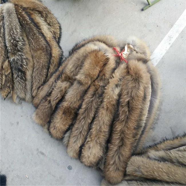 High Quality Animal Skin Materials Real Raccoon Fur