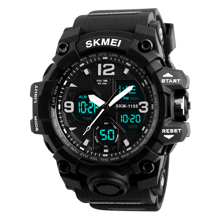 Спортивные часы Hot Jam Tangan Skmei 1155 аналоговые цифровые часы камуфляжные армейские наручные часы
