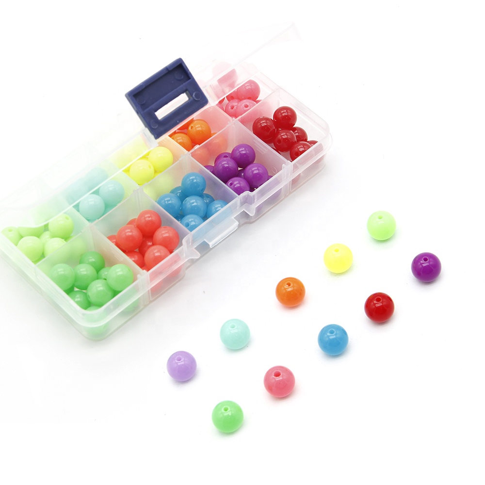 9,5 мм Coloful круглые акриловые бусины для Diy ожерелье 73209