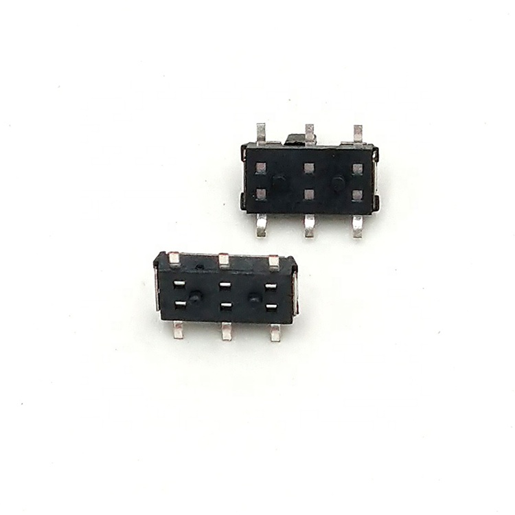 Mss-22c02 Mini Slide Switch 2p2t Smt Smd 6 Pin 2 Position Mini Toggle Switches With Groove