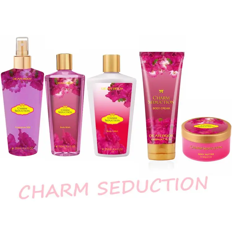 OEM/ODM sweet Body care set include shower gel/body lotion/fragrance mist with low price