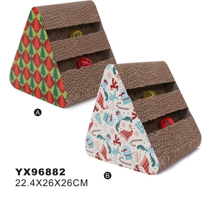 22.4X26X26Cm милый гофрированный картон когтеточка Кошка игрушка Рождественский набор