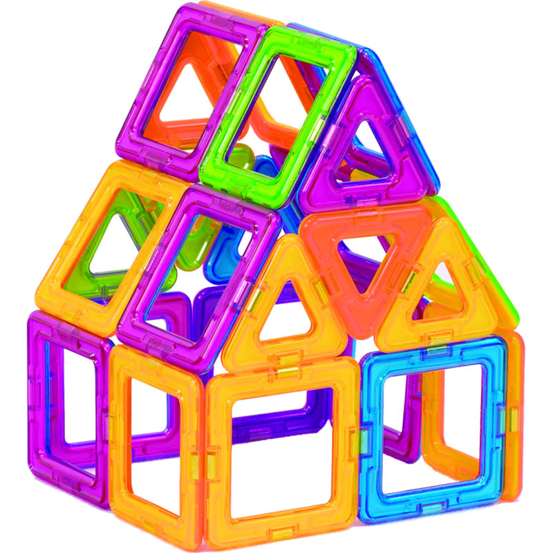 55Pcs Factory Supply ABS plastic educational Building Blocks Set Magnetic Tiles Toy for preschool kids