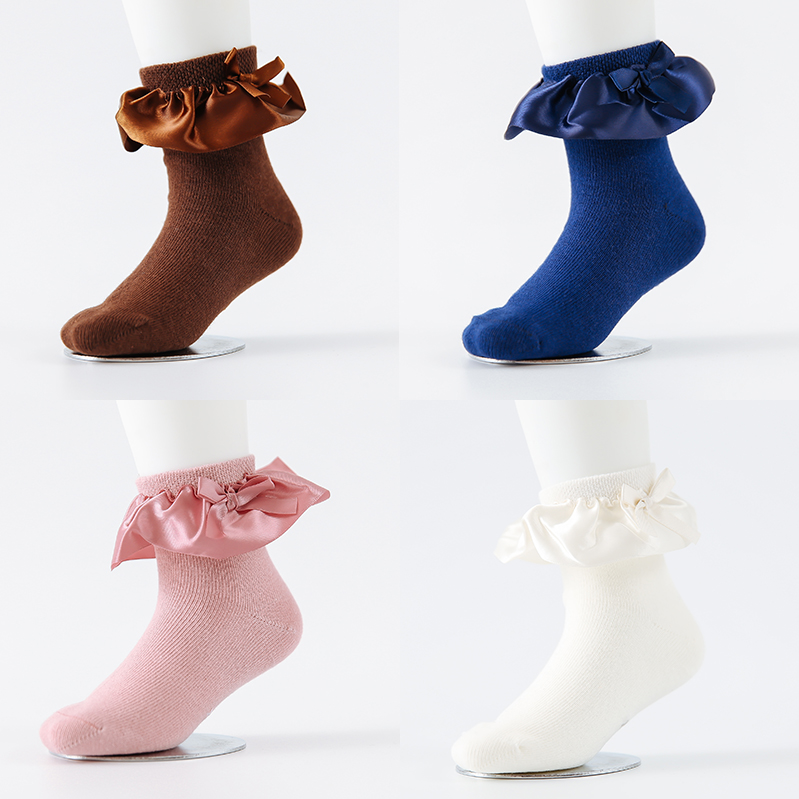 hot sell custom cotton pink young girls dress tube lace shoes girls slouch socks with logo