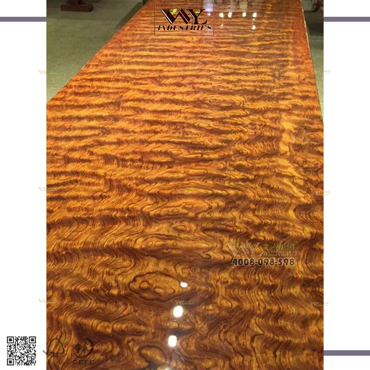 Durable Modeling Natural Bubinga Solid Wooden Live Edge Slab Table