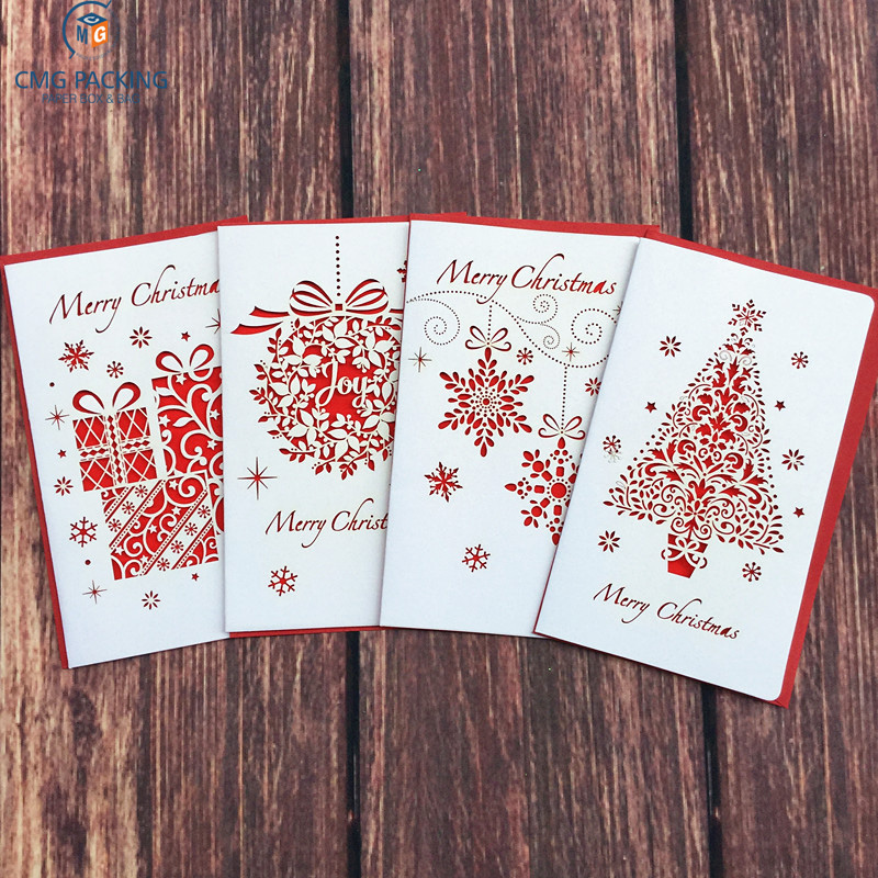 Креативная открытка DoreenBeads с надписью Merry Christmas, складная Рождественская открытка для благословения на новый год, рождественский подарок, случайный узор