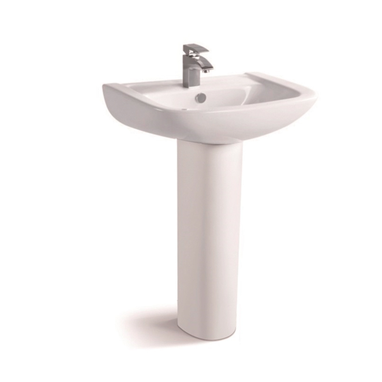 China Sanitary Ware Bathroom Pedestal Sink Ceramic Hand Wash Basin With Pedestal