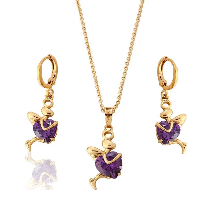 fashion jewelry sets excellent design antique gold plated necklace and earrings jewelry set