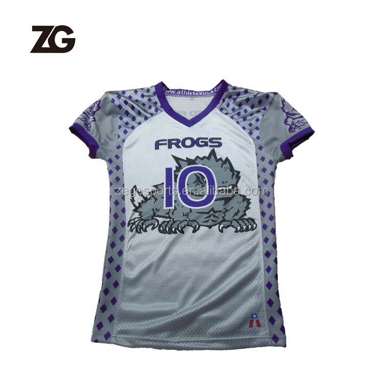 Professional Custom Design Sublimation American Football Uniform/Football Jersey Frogs Pattern