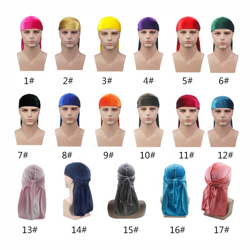 Genya бархат durag широкие бретели бандана ВЫСОКОЕ КАЧЕСТВО Тюрбан изготовленные на заказ выдвиженческие durag для 360 волны