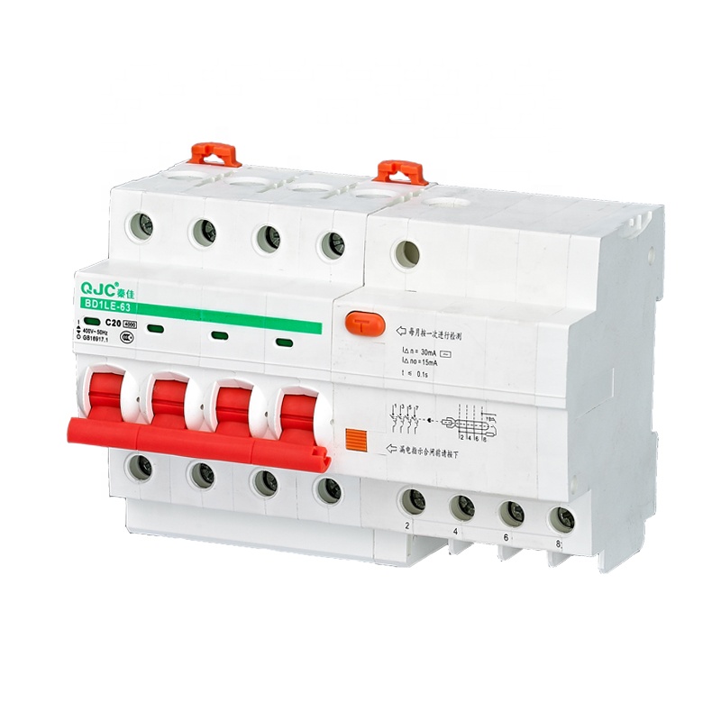 QJC Factory Wholesale BD1LE-63 Mini 400V 20A 4P Rcbo