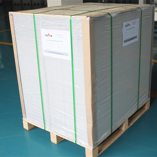 230 250 300 350 gsm картонная дуплексная плита Серая задняя сторона