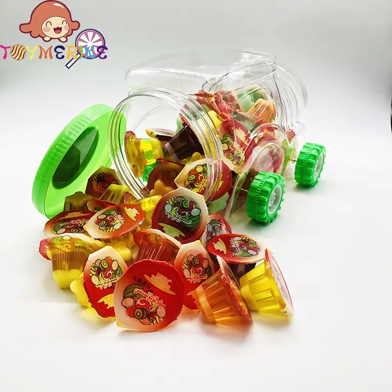 Sweet Fruity Flavors Halal Jelly Candy Train Toy Bottle