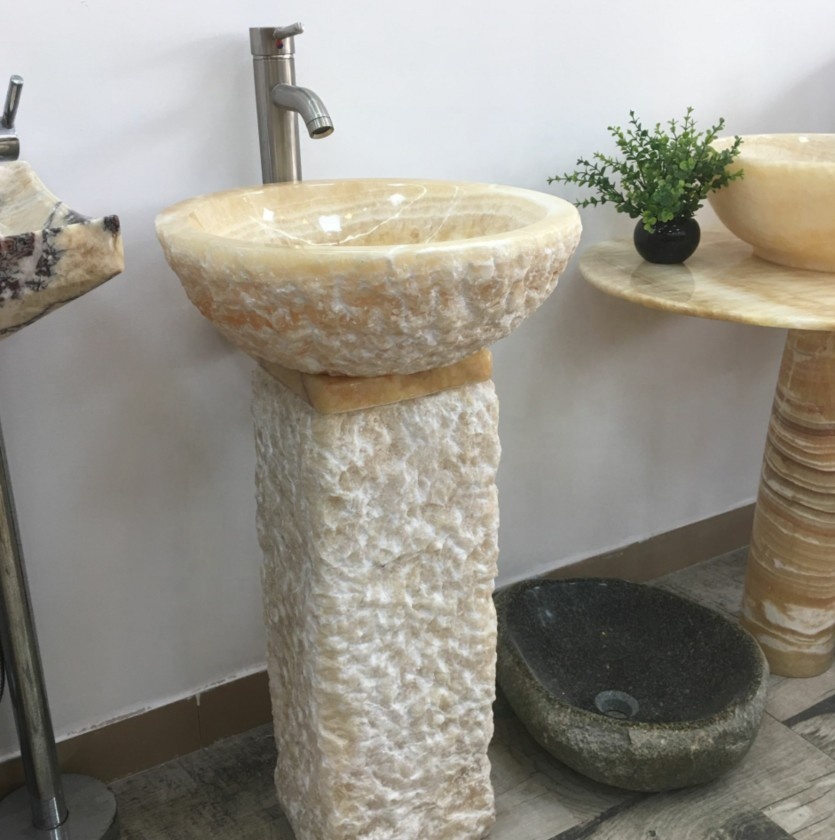 Роскошная каменная раковина для ванной комнаты Honey Onyx