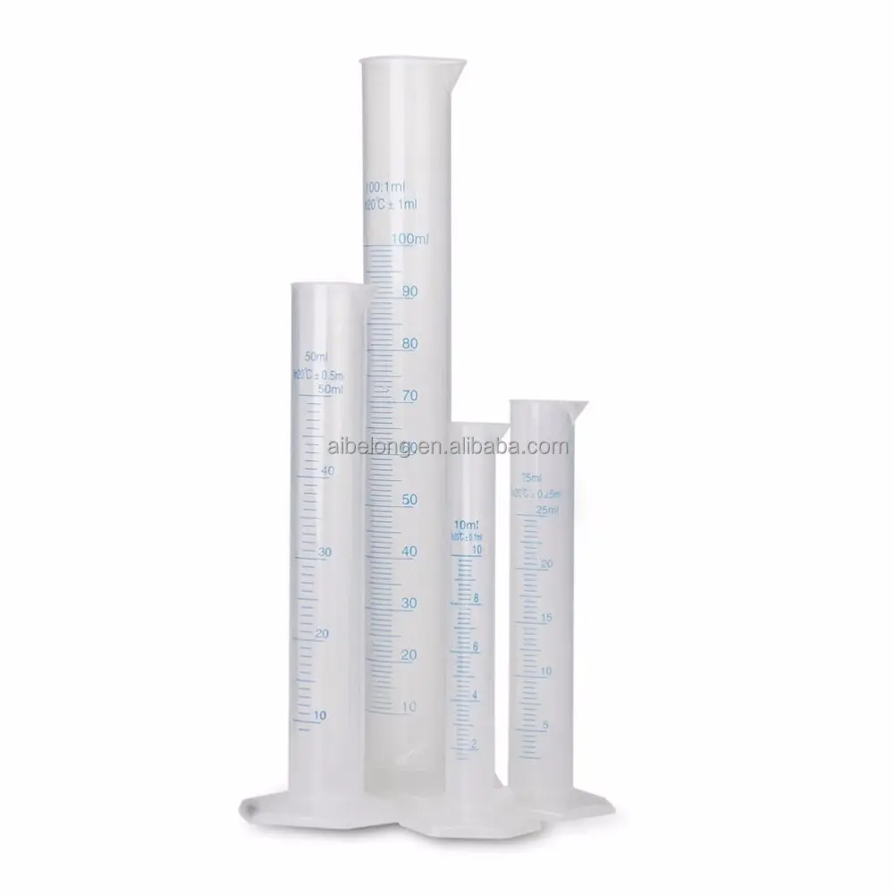 IBELONG laboratory 10ml 25ml 50ml 100ml 250ml 500ml 1000ml 2000ml graduated plastic measuring cylinder manufacture