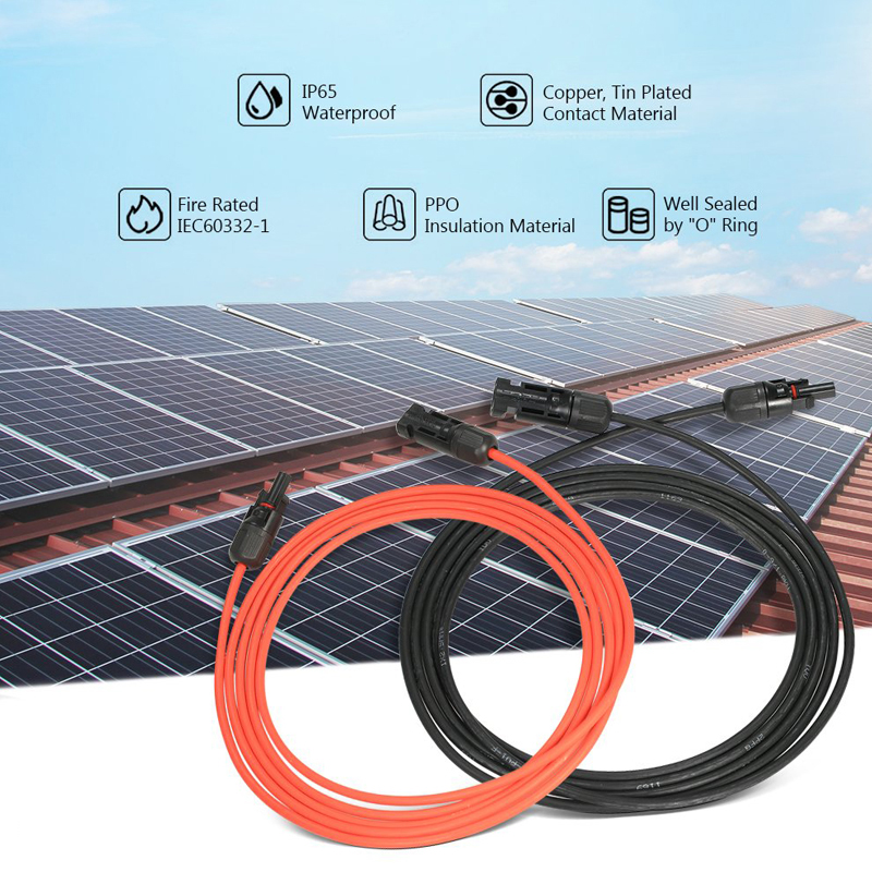 1*2, 5 мм2 1*4, 0 мм2 1*6, 0 мм2 Солнечный Кабель PV DC черный или красный кабель