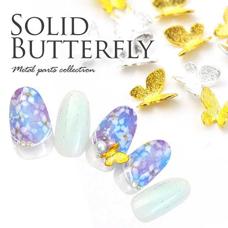 3D nail art бабочка металлические детали металлическая бабочка украшения